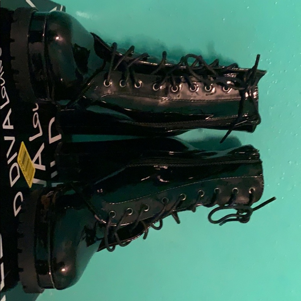 Faux Patent Leather Booties